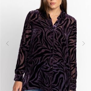 Johnny Was twilight Silk Button Down Shirt